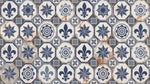 Azure Mosaic - Blue Art Deco Wallpaper - Vintage Geometric Damask Victorian Peel and Stick Mural - Design