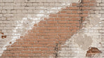 Bare Mortar Brown Brick Wallpaper - White Brick Effect Wallpaper Peel and Stick Wall Mural - Design