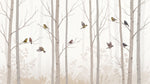 Birchlight Refuge Forest Wallpaper - Beige Minimalist Woodland Animal Wall Mural Peel and Stick - Design