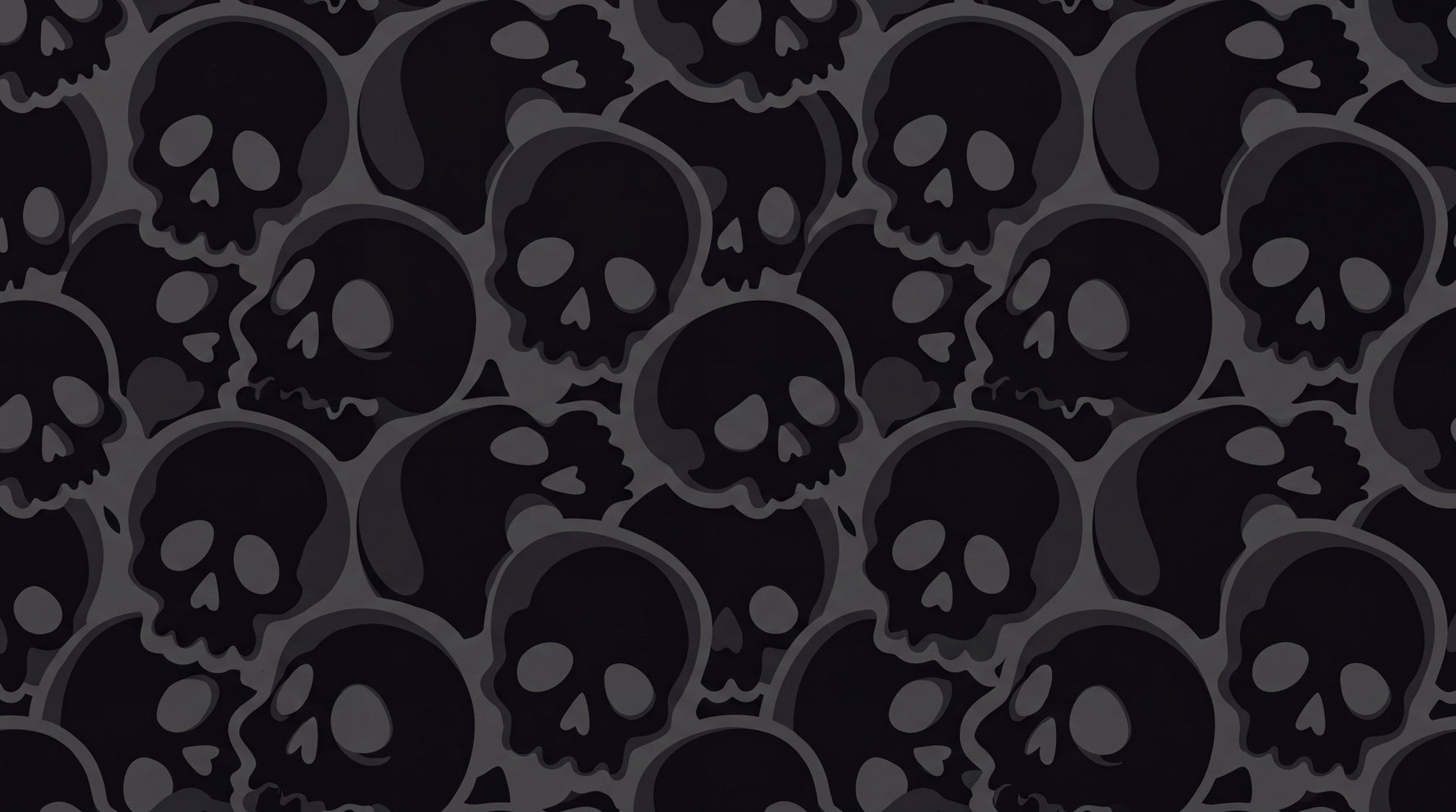 Bonework Shadows Black Gothic Wallpaper - Dark Skull Aesthetic Peel and Stick Mural - Design
