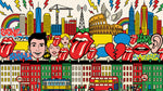 Boulevard Tongue - Red Graffiti Wallpaper - Pop Art Bold Color Maximalist Peel and Stick Wall Mural - Design
