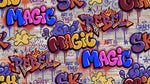 Brazen Roar Purple Graffiti Wallpaper - Dark Purple Brick Violet Aesthetic Peel and Stick Wall Mural - Design