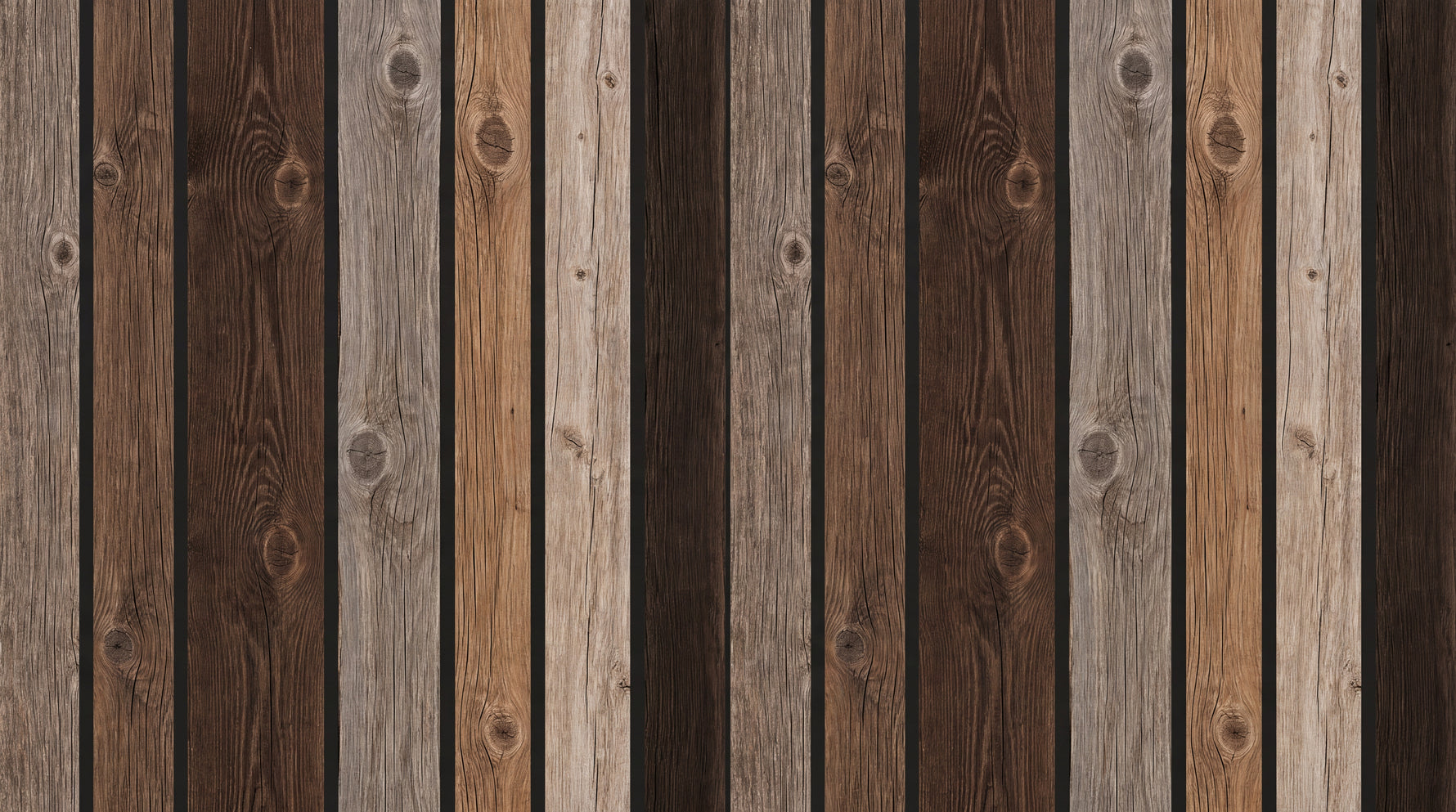 Cabinwood Stave Brown Wood Wallpaper - Wood Panel Peel and Stick Wood Effect Woodland Mural - Design