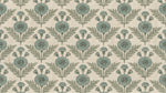 Carnation Hourglass - Beige Victorian Wallpaper Vintage Floral - Teal Damask Botanical Peel and Stick - Design