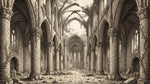 Cathedral Vault Gothic Wallpaper - Beige Dark Academia Wallpaper Wall Mural - Design