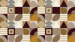 Clay Geometry Beige Abstract Wallpaper - Geometric Retro Minimalist Peel and Stick Wall Mural - Design
