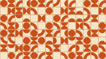 Clay Rhythm Orange Geometric Wallpaper - Retro Abstract Minimalist Peel and Stick Wall Mural - Design