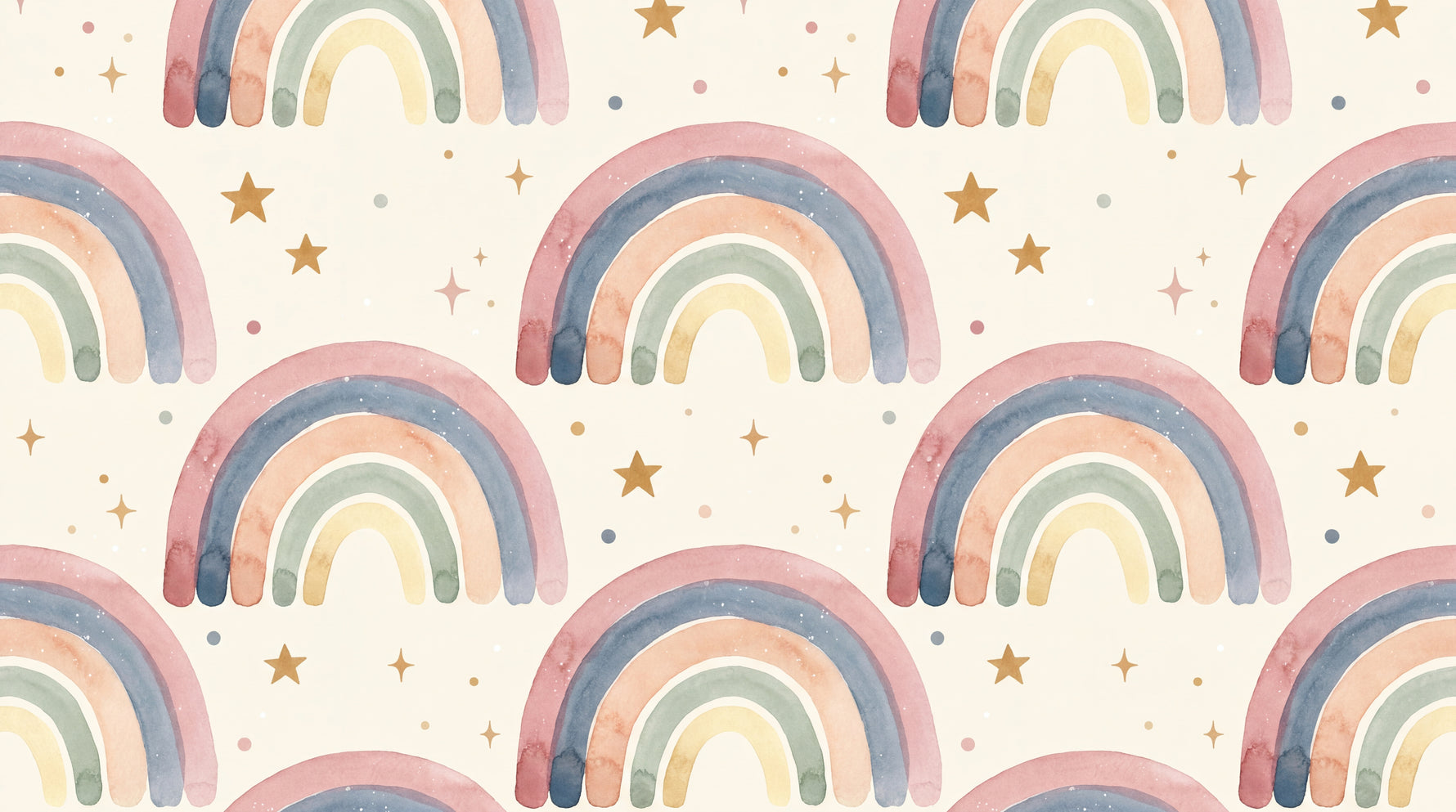 Cloudberry Lullaby Pastel Kids Wallpaper for Nursery - Boho Peel and Stick Wall Mural - Design