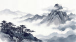 Cloudwoven Stonecrest Gray Mountain Wallpaper - Misty Landscape Scenery Rocky Peel and Stick Wall Mural - Design
