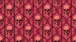 Crimson Bonefield Red Gothic Wallpaper - Skull Dark Academia Peel and Stick Wall Mural - Design