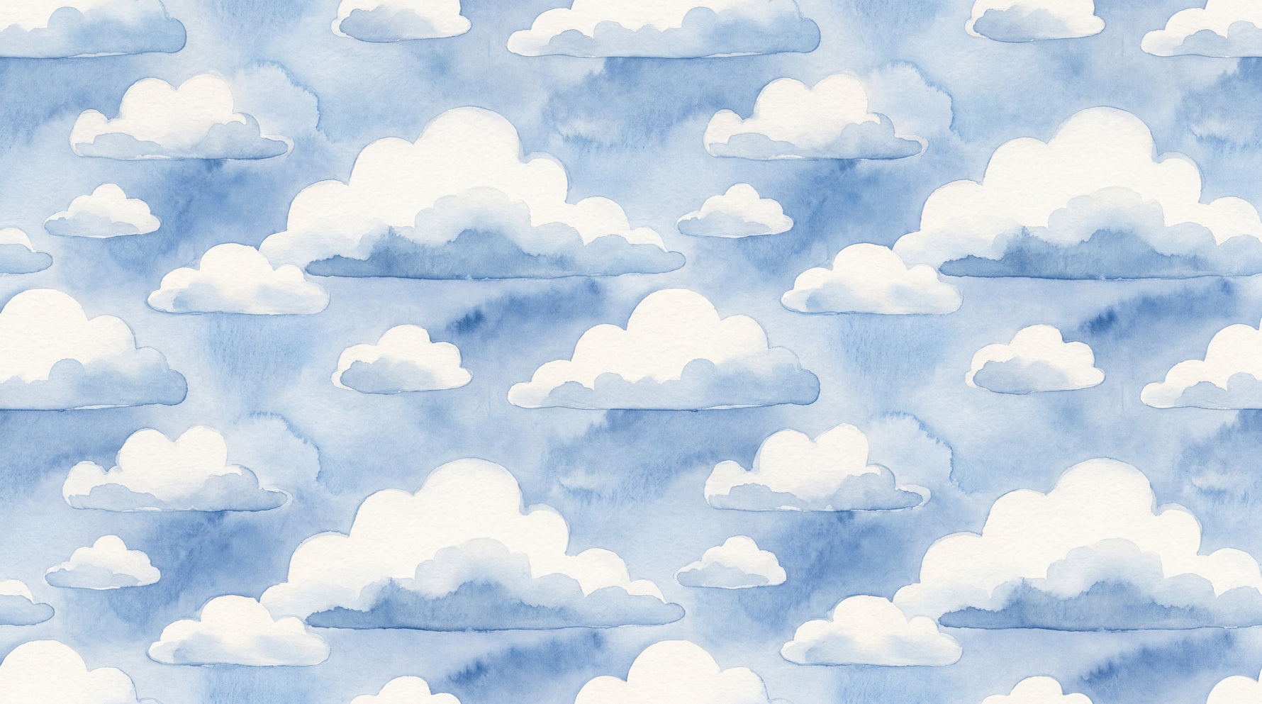 Daydream Puffs Blue Cloud Wallpaper for Kids Nursery - Light Blue Sky Peel and Stick Wall Mural - Design