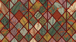Diamond Jungle - Orange Art Deco Wallpaper - Geometric Botanical Leaf Greenery Peel and Stick Mural - Design