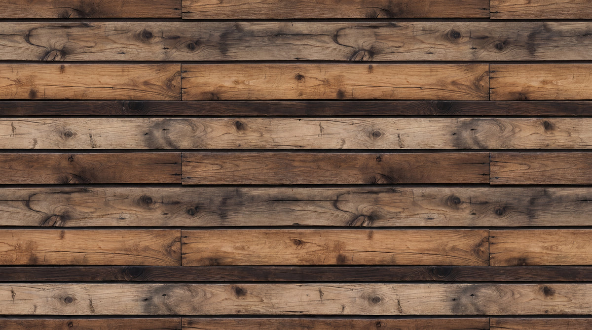 Driftboard Hollow Brown Wood Wallpaper - Rustic Wood Panel Peel and Stick Wall Mural Effect - Design