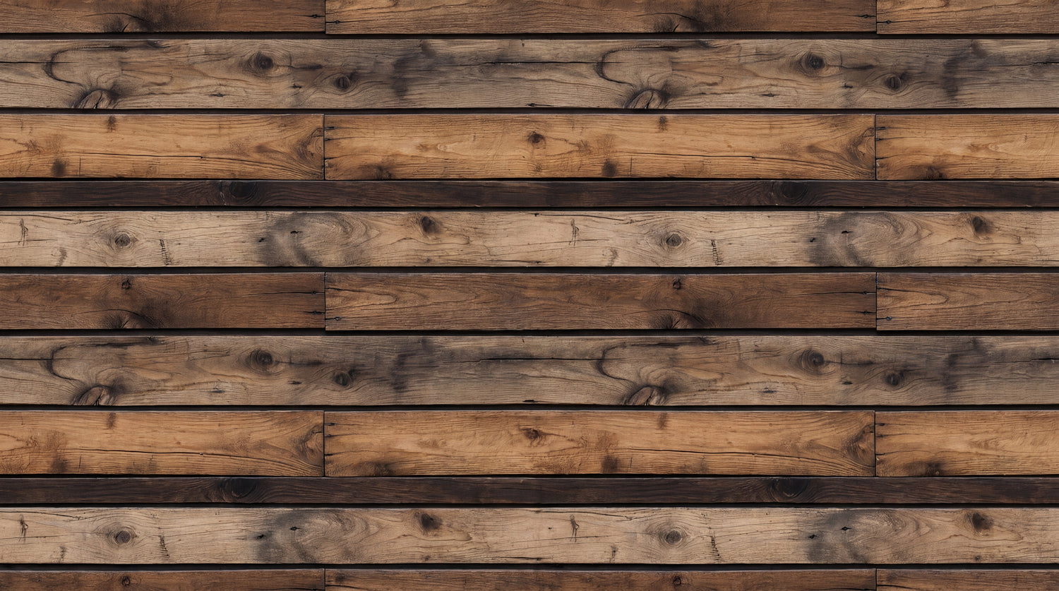 Driftboard Hollow Brown Wood Wallpaper - Rustic Wood Panel Peel and Stick Wall Mural Effect - Design