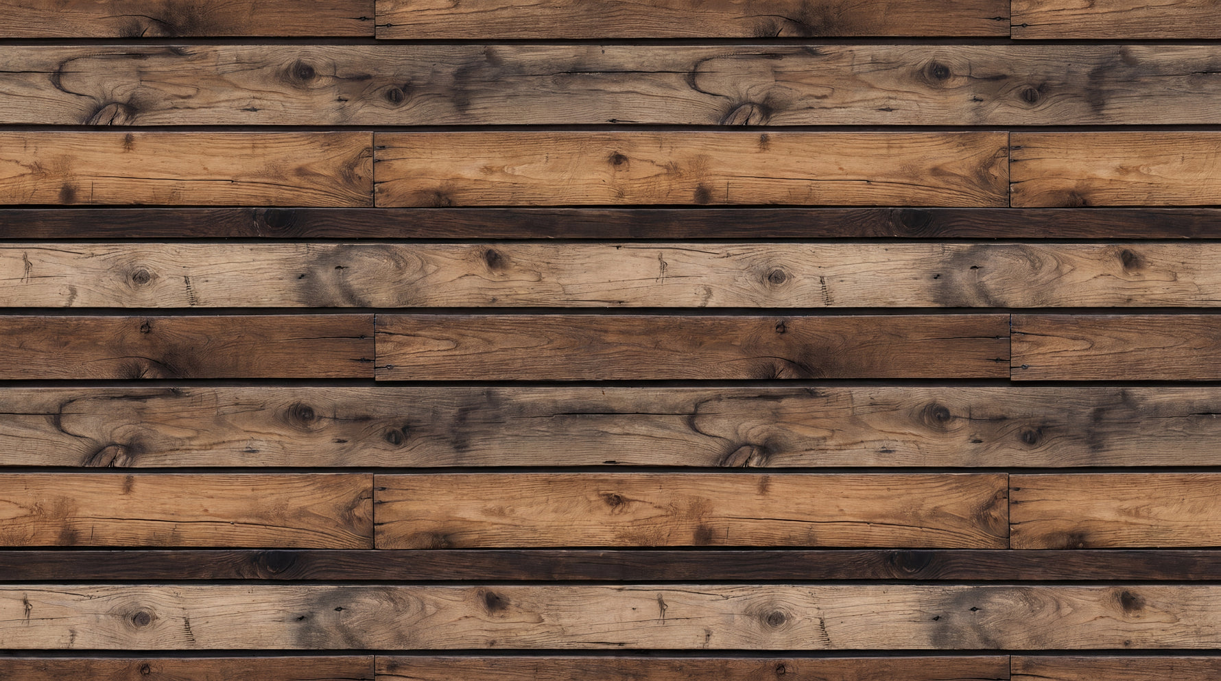 Driftboard Hollow Brown Wood Wallpaper - Rustic Wood Panel Peel and Stick Wall Mural Effect - Design