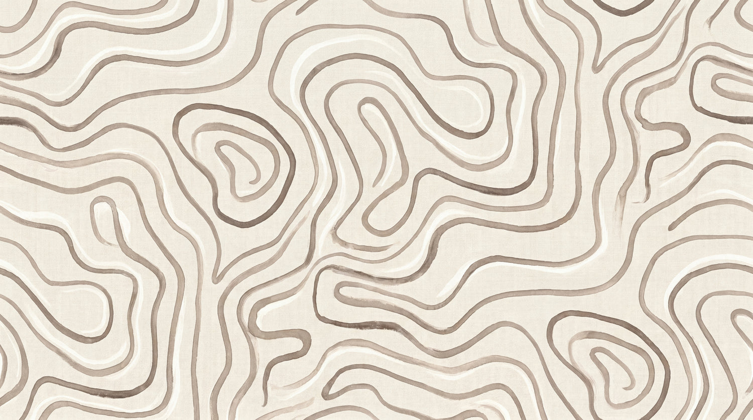 Drifting Contours - Beige Abstract Wallpaper - Minimalist Geometric Peel and Stick Wall Mural - Design