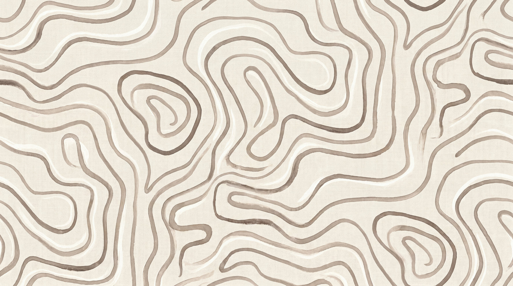 Drifting Contours - Beige Abstract Wallpaper - Minimalist Geometric Peel and Stick Wall Mural - Design