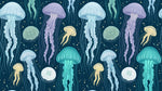 Drifting Lumen - Blue Ocean Wallpaper Pastel Sea Wave Peel and Stick Mural - Design