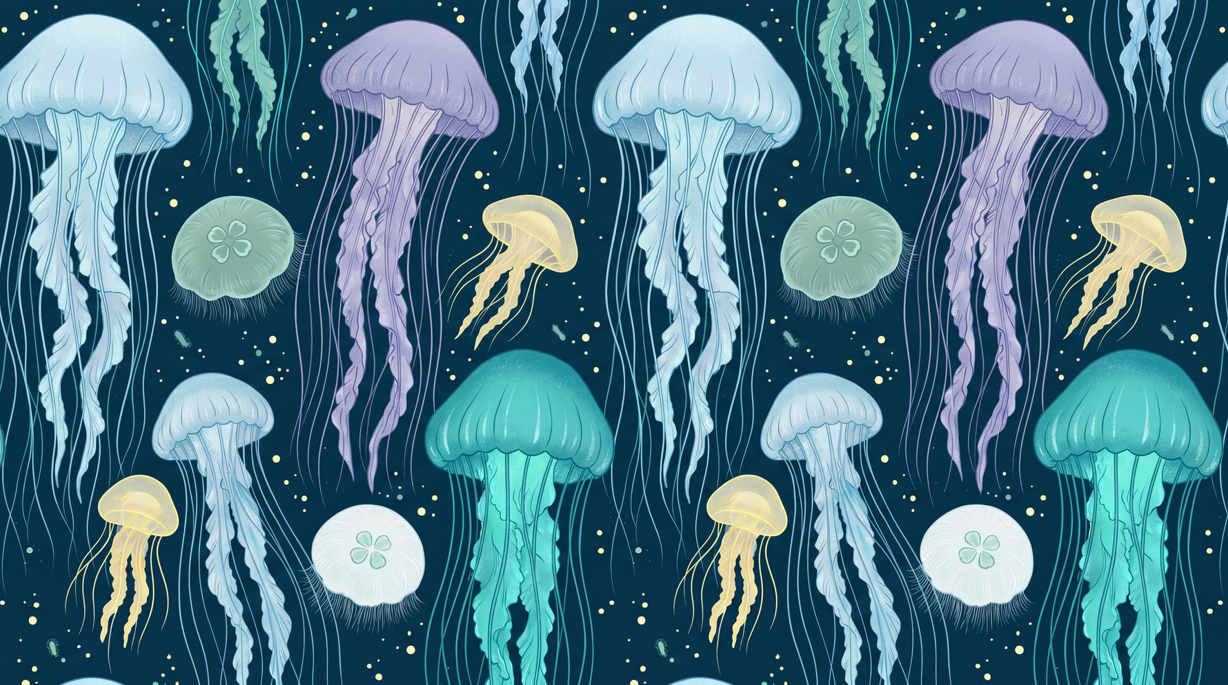 Drifting Lumen - Blue Ocean Wallpaper Pastel Sea Wave Peel and Stick Mural - Design