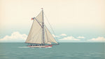 Drifting Sails - Beige Ocean Wallpaper - Vintage Sea Wave Peel and Stick Mural - Design