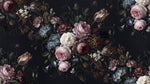Dutch Reverie Black Floral Wallpaper - Dark Vintage Rose Flower Peel and Stick Wall Mural - Design