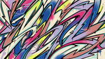 Electric Surge Blue Graffiti Wallpaper - Abstract Geometric Peel and Stick Vibrant Street Art Mural - Design
