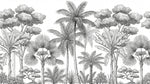 Engraved Atrium White Tropical Wallpaper - Palm Tree Wallpaper Jungle Botanical Leaf Peel and Stick - Design