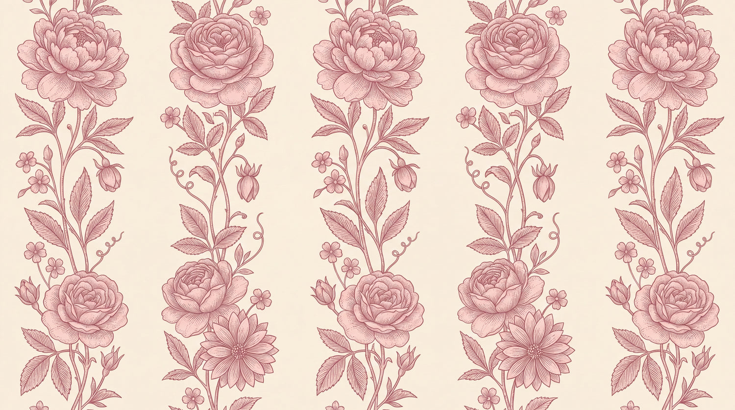 Etched Rosemark Pink Rose Wallpaper - Pink Flower Wallpaper Floral Peel and Stick - Design