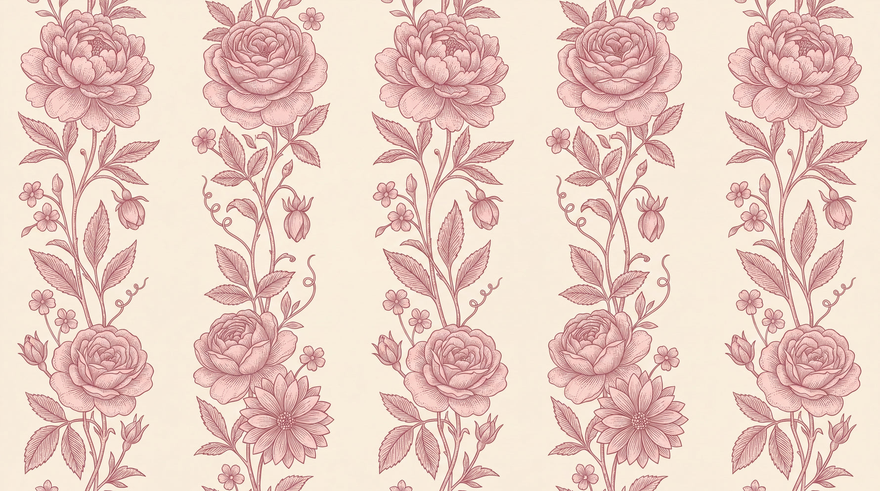 Etched Rosemark Pink Rose Wallpaper - Pink Flower Wallpaper Floral Peel and Stick - Design