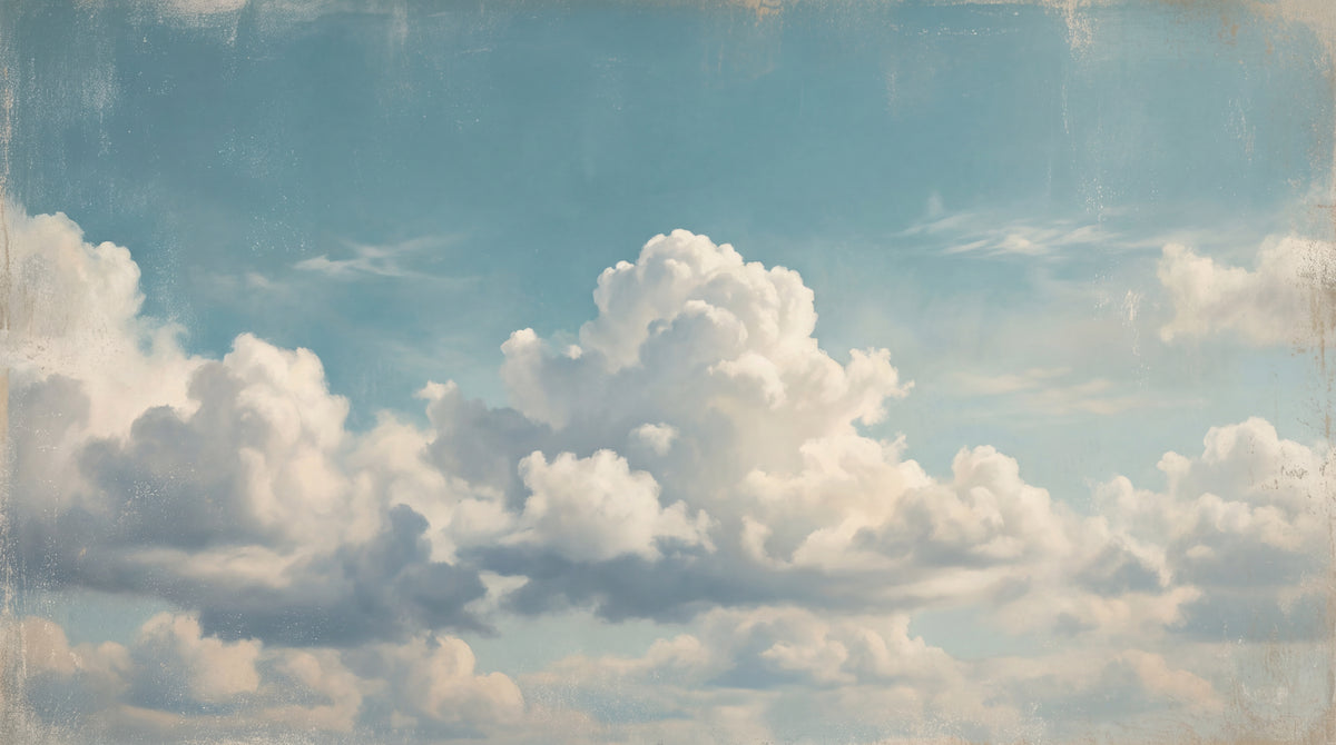 Fresco Daylight Blue Cloud Wallpaper - Light Blue Sky Wallpaper Peel and Stick Wall Mural - Design