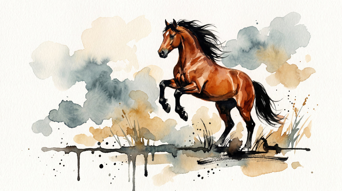 Galloping Mesa Brown Horse Wallpaper - Western Animal Cowboy Wall Mural Peel and Stick Removable - Design