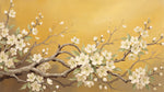 Gilded Bloom - Gold Cherry Blossom Wallpaper - Floral Botanical Flower Wall Mural Peel and Stick - Design