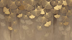 Gilded Cascade - Gold Art Deco Wallpaper - Botanical Leaf Greenery Peel and Stick Wall Mural - Design
