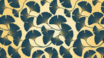 Gilded Fanleaf Blue Navy Blue Wallpaper - Dark Floral Flower Peel and Stick Wall Mural - Design