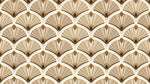 Gilded Fans - Beige Art Deco Wallpaper - Vintage Geometric Damask Peel and Stick Mural - Design