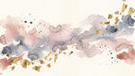 Gilded Mist - Pastel Abstract Wallpaper - Navy Blue Minimalist Peel and Stick Wall Mural - Design