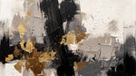 Gilded Strokes - Black Abstract Wallpaper - Modern Minimalist Geometric Peel and Stick Mural - Design