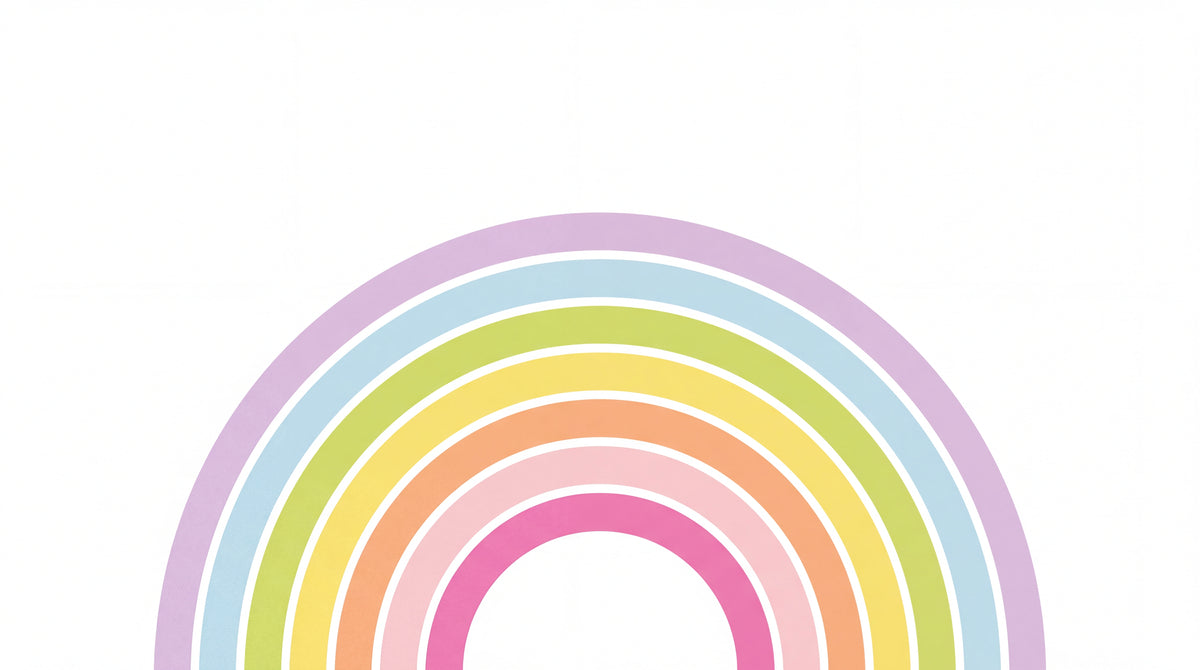 Gumdrop Halo Pastel Kids Wallpaper Rainbow Nursery Minimalist Peel and Stick Mural - Design