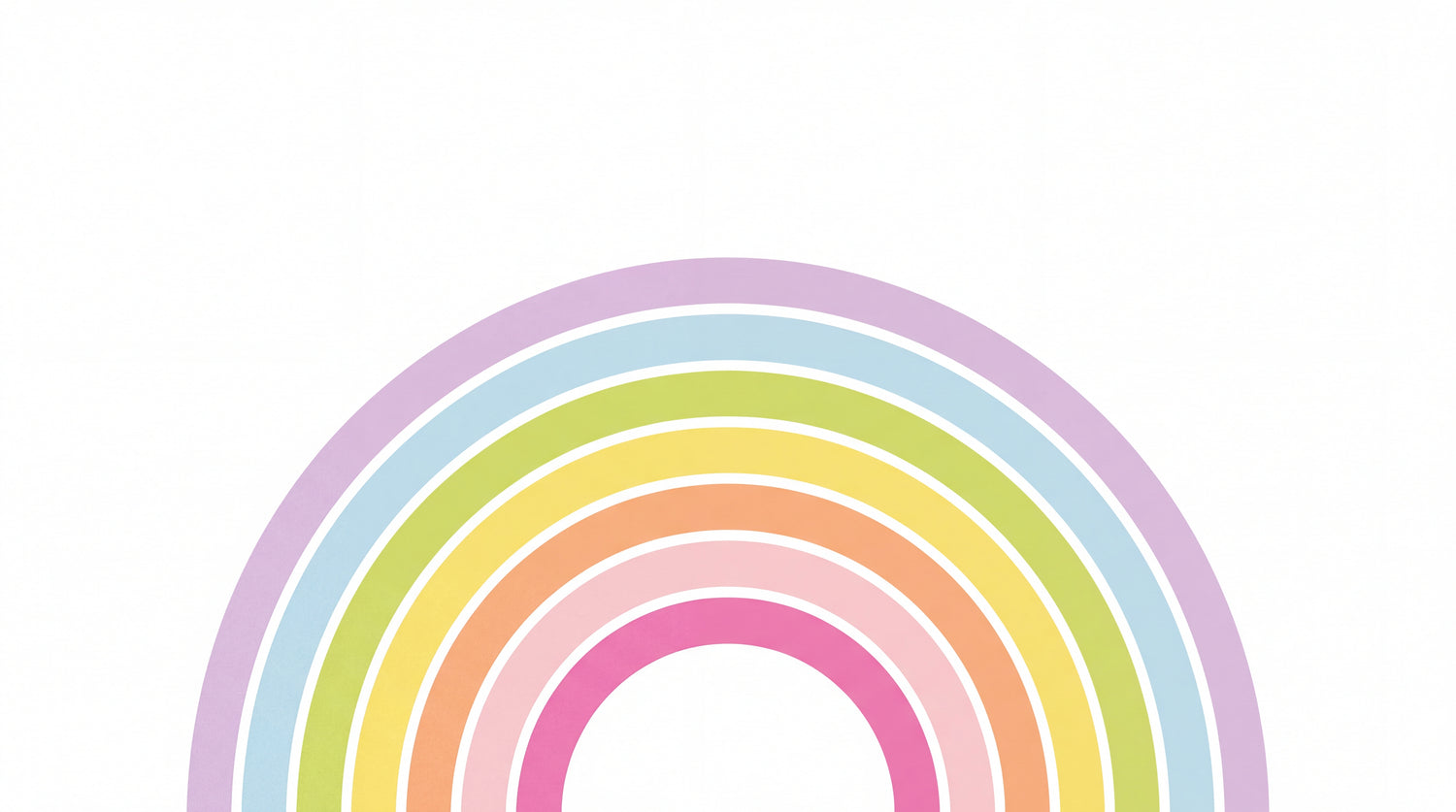 Gumdrop Halo Pastel Kids Wallpaper Rainbow Nursery Minimalist Peel and Stick Mural - Design