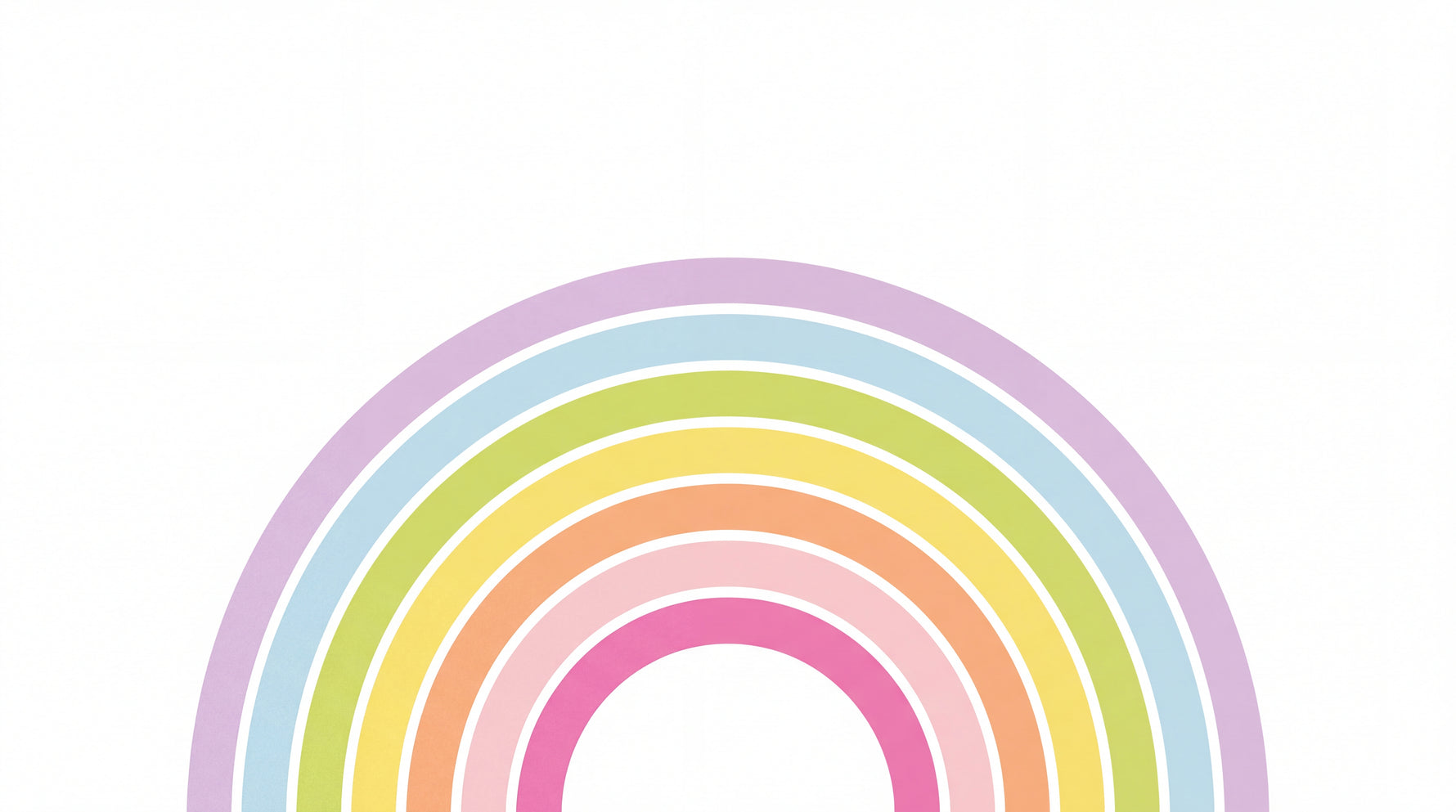 Gumdrop Halo Pastel Kids Wallpaper Rainbow Nursery Minimalist Peel and Stick Mural - Design