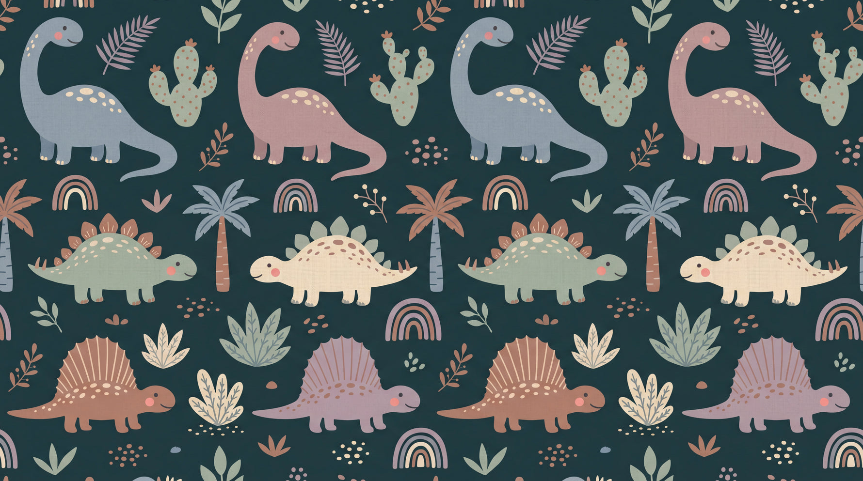Hatchling Lagoon Dark Dinosaur Wallpaper for Kids - Tropical Nursery Wallpaper Peel and Stick - Design