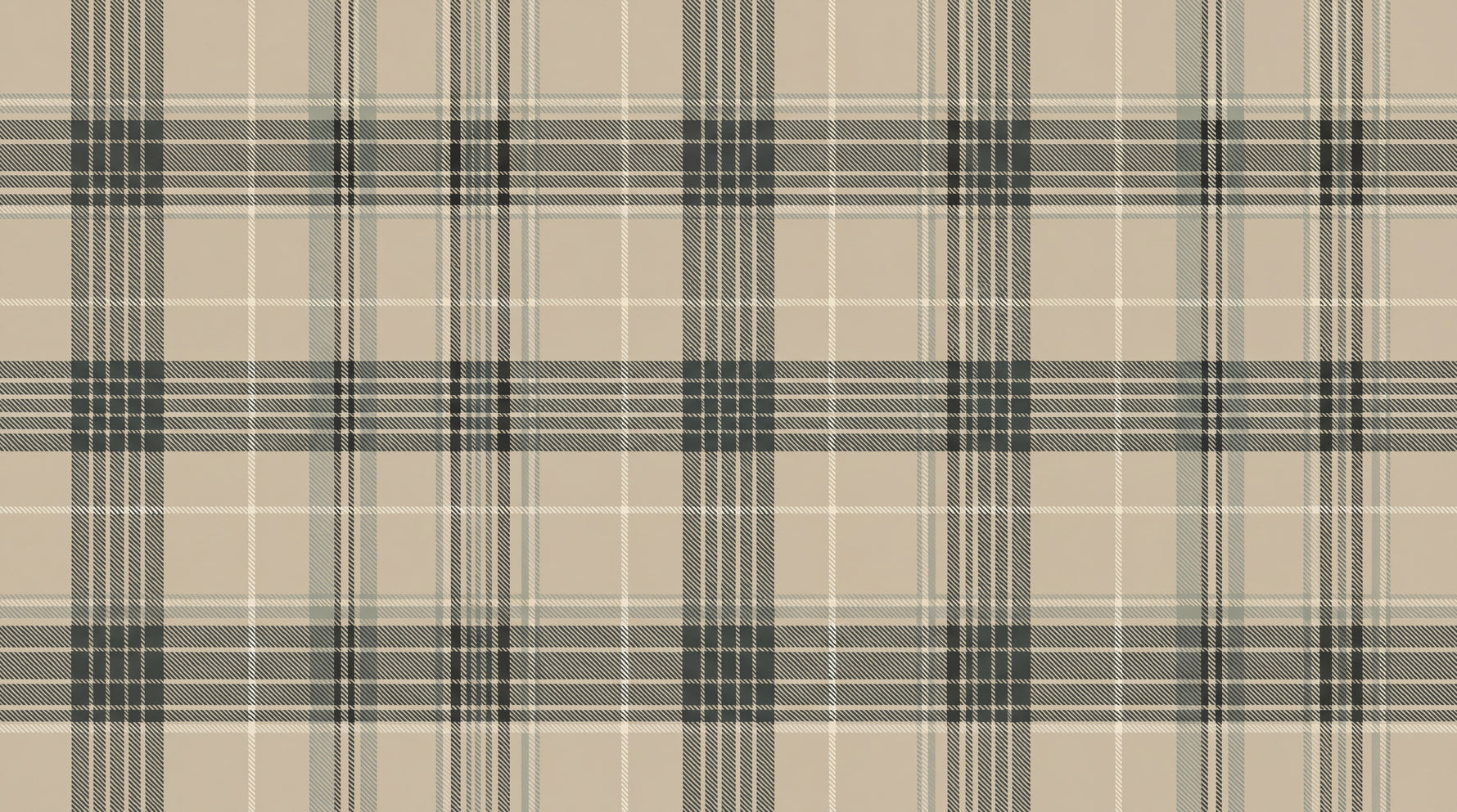 Heather Loom Beige Vintage Wallpaper - Gray Plaid Cream Peel and Stick - Design