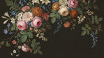 Heirloom Bouquet Dark Floral Wallpaper - Vintage Rose Wallpaper Peel and Stick Mural - Design