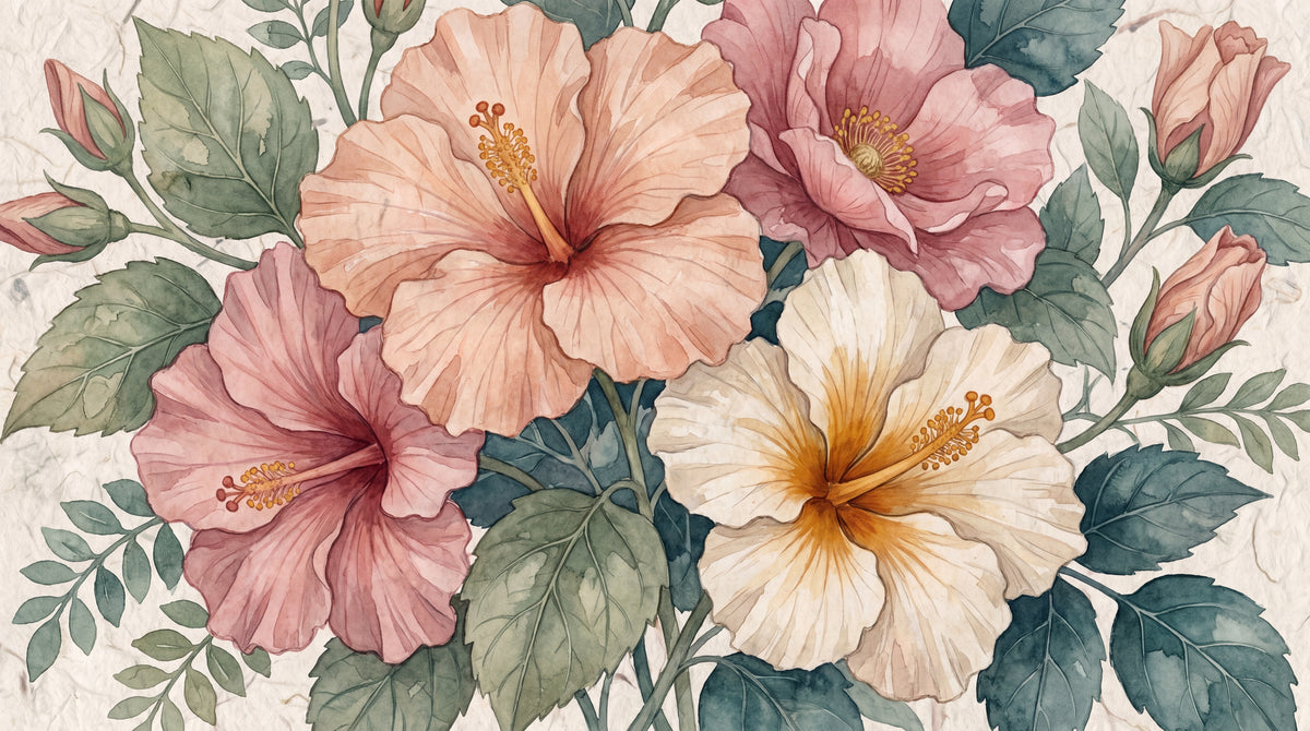 Heirloom Garden Pink Floral Wallpaper - Vintage Botanical Wall Mural Aesthetic Flower Peel and Stick - Design