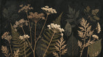 Herbarium Slate Dark Floral Wallpaper - Black Vintage Flower Wall Mural Peel and Stick - Design