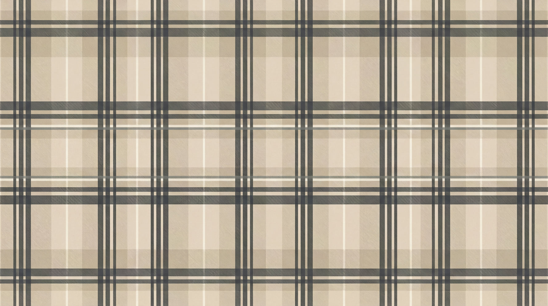 Heritage Weave - Beige Vintage Wallpaper Geometric Victorian Plaid Peel and Stick Wall Mural - Design