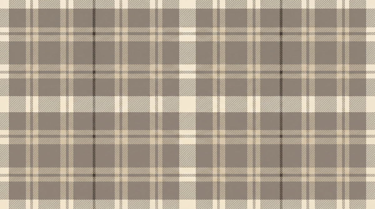 Heritage Weave - Gray Vintage Wallpaper - Beige Geometric Plaid Peel and Stick - Design
