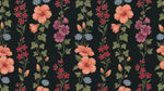 Hibiscus Nightfall Dark Floral Wallpaper - Vintage Pink Flower Wallpaper Peel and Stick Daisy Mural - Design