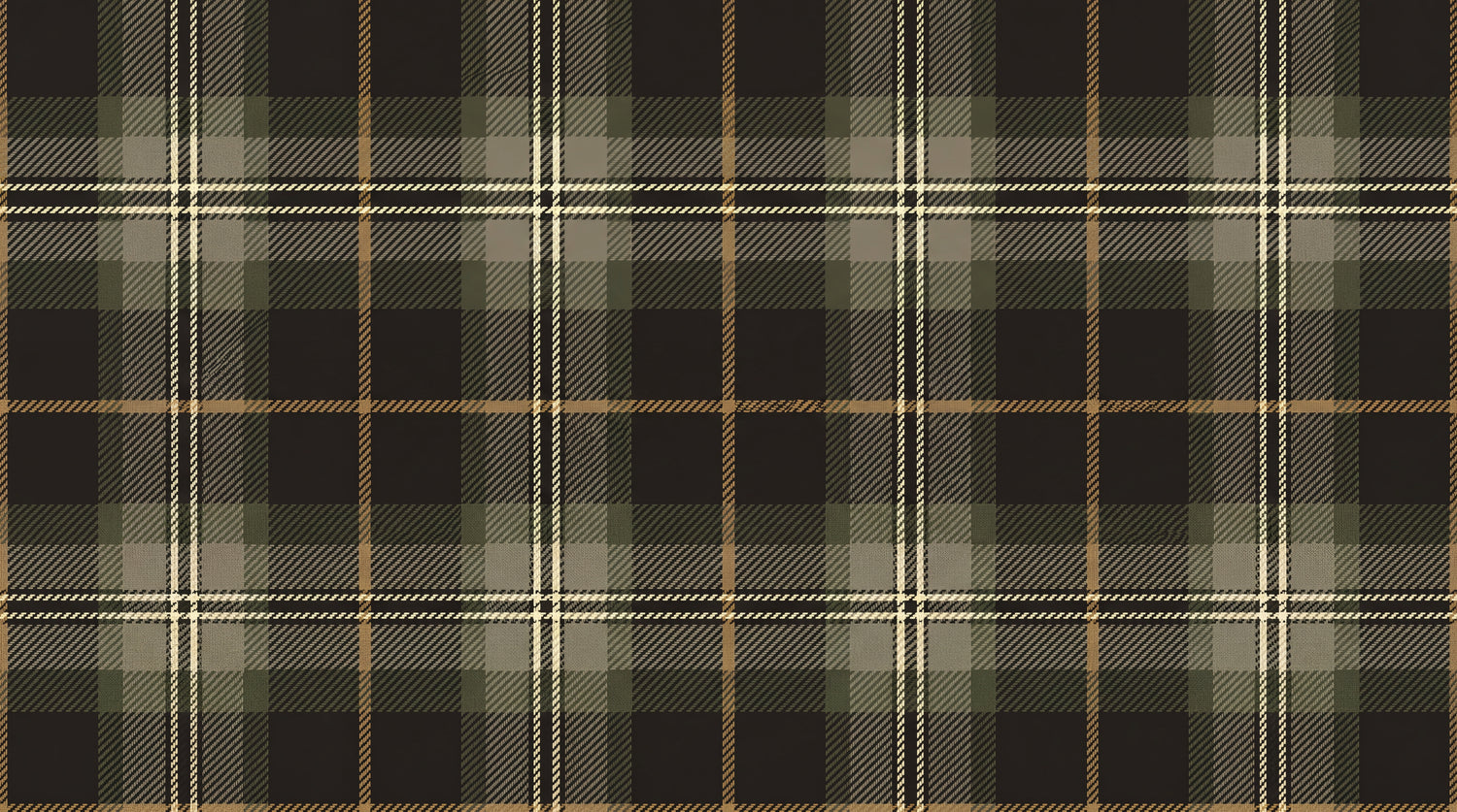 Highland Heirloom - Dark Vintage Wallpaper - Beige Cream Aesthetic Plaid Peel and Stick - Design