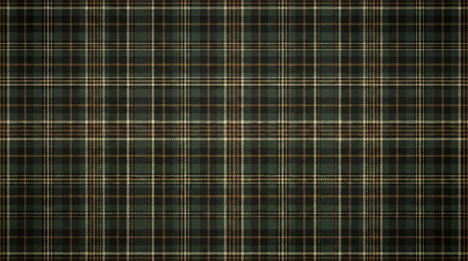 Highland Heritage - Green Vintage Wallpaper - Dark Green Brown Plaid Tartan Peel and Stick - Design